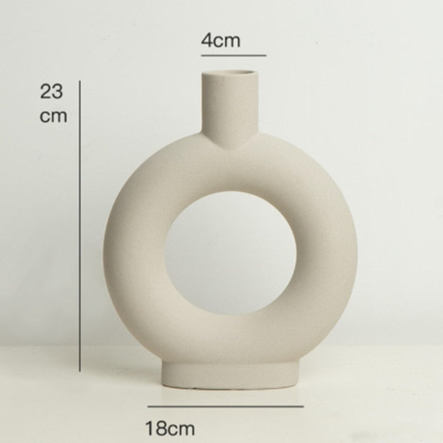Delicate Flower Pattern Ceramic Decor Vase