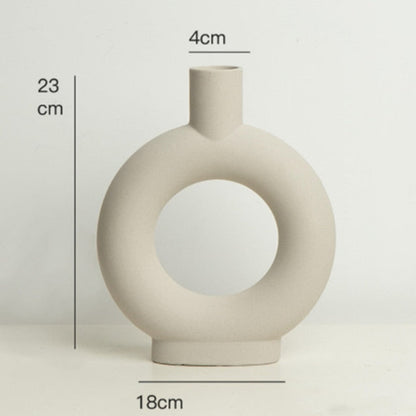 Delicate Flower Pattern Ceramic Decor Vase