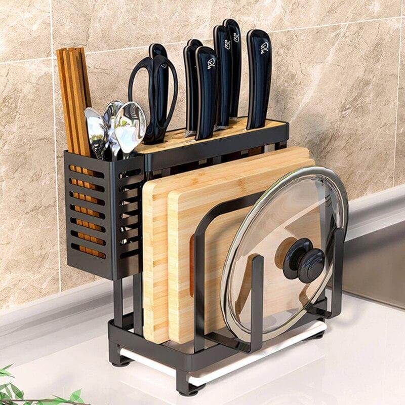 Compact Stainless Steel Kitchen Utensil Organizer Rack - Luxicro