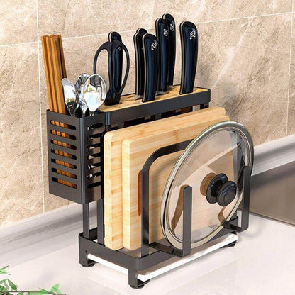 Compact Stainless Steel Kitchen Utensil Organizer Rack - Luxicro