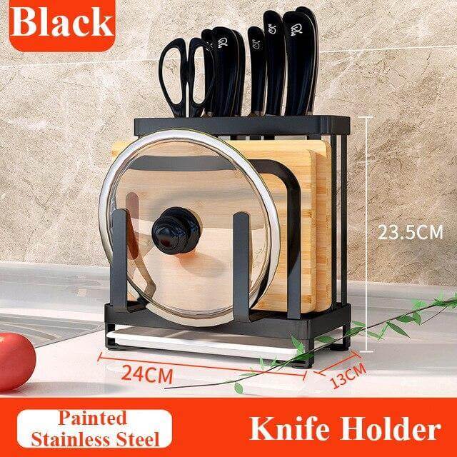 Compact Stainless Steel Kitchen Utensil Organizer Rack