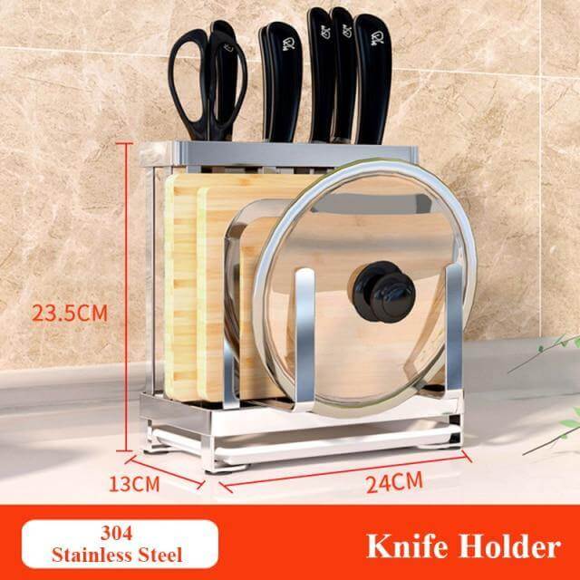 Compact Stainless Steel Kitchen Utensil Organizer Rack