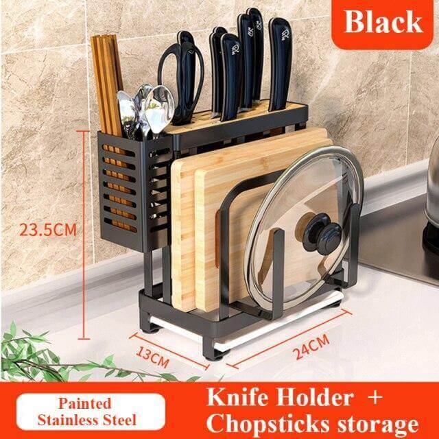 Compact Stainless Steel Kitchen Utensil Organizer Rack