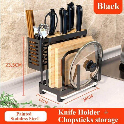 Compact Stainless Steel Kitchen Utensil Organizer Rack