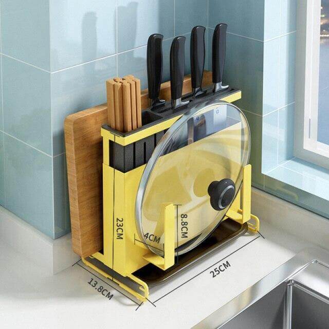Compact Stainless Steel Kitchen Utensil Organizer Rack