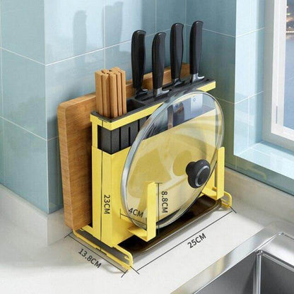 Compact Stainless Steel Kitchen Utensil Organizer Rack