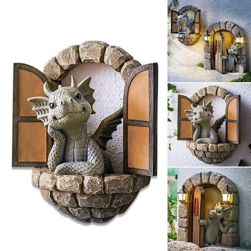 Colorful Garden Dragon Decor Wall Art - Luxicro