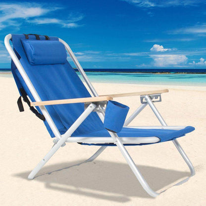 Foldable Comfort Beach Chair with Adjustable Headrest - Luxicro