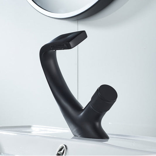 Contemporary Brushed Steel Waterfall Kitchen Faucet - Luxicro