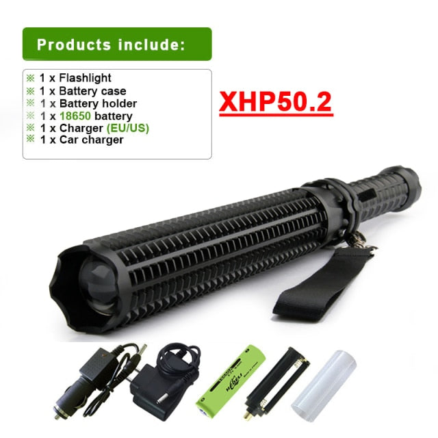 Bright LED Self Defense Flashlight Bat