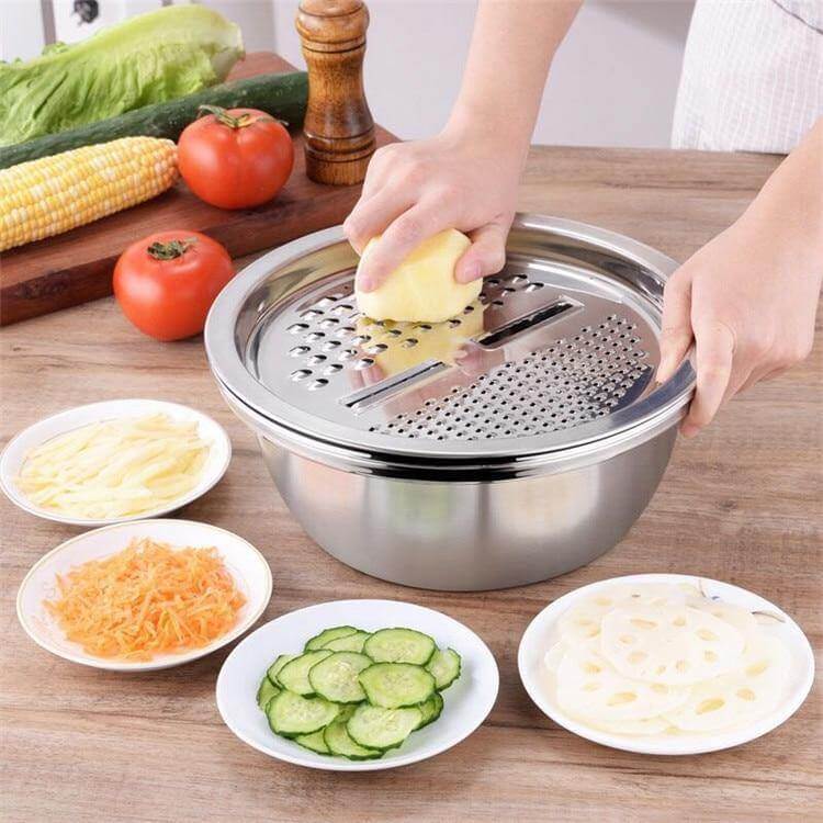 Space Saving 3 in 1 Kitchen Food Chopper - Luxicro
