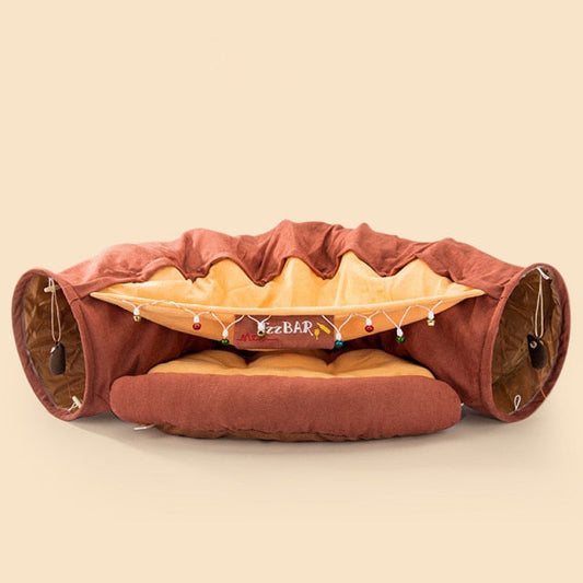 Cozy Cat Hideaway Sleep Tunnel Bed - Luxicro