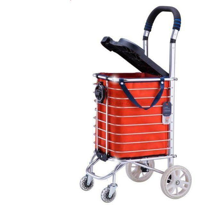 Compact Collapsible Shopping Cart On Wheels