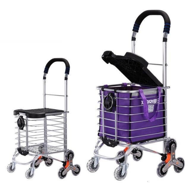 Compact Collapsible Shopping Cart On Wheels