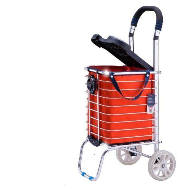 Compact Collapsible Shopping Cart On Wheels