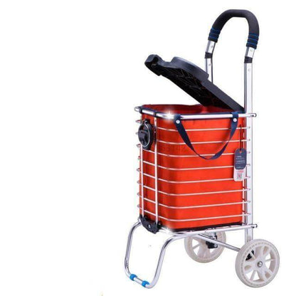 Compact Collapsible Shopping Cart On Wheels
