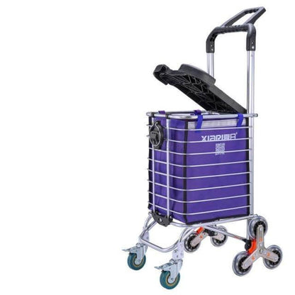 Compact Collapsible Shopping Cart On Wheels