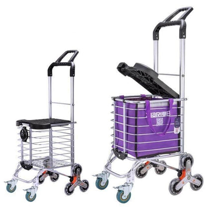 Compact Collapsible Shopping Cart On Wheels