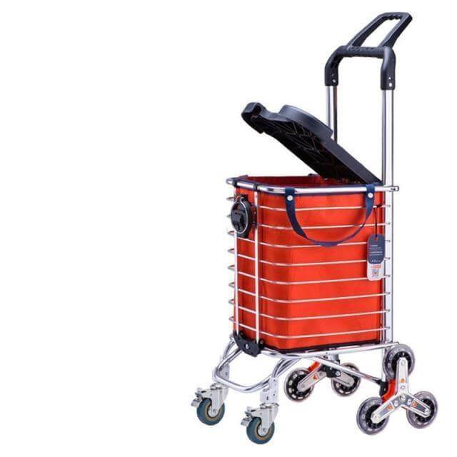 Compact Collapsible Shopping Cart On Wheels