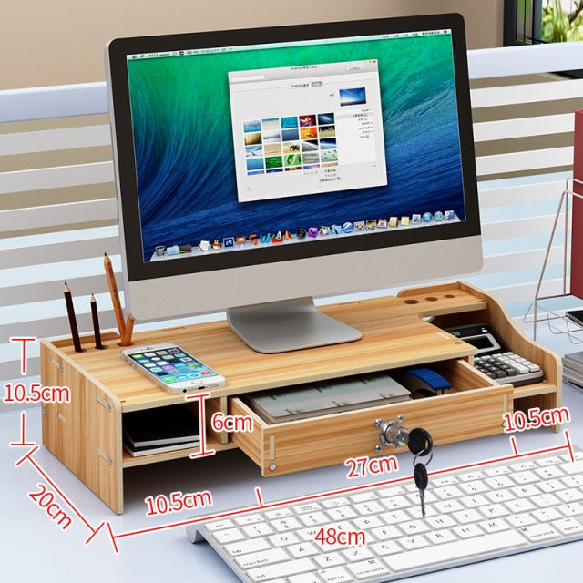 Adjustable Wooden Desktop Monitor Holder