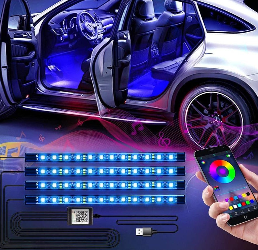 Bright Car Interior LED Lighting Strip Kit - Luxicro