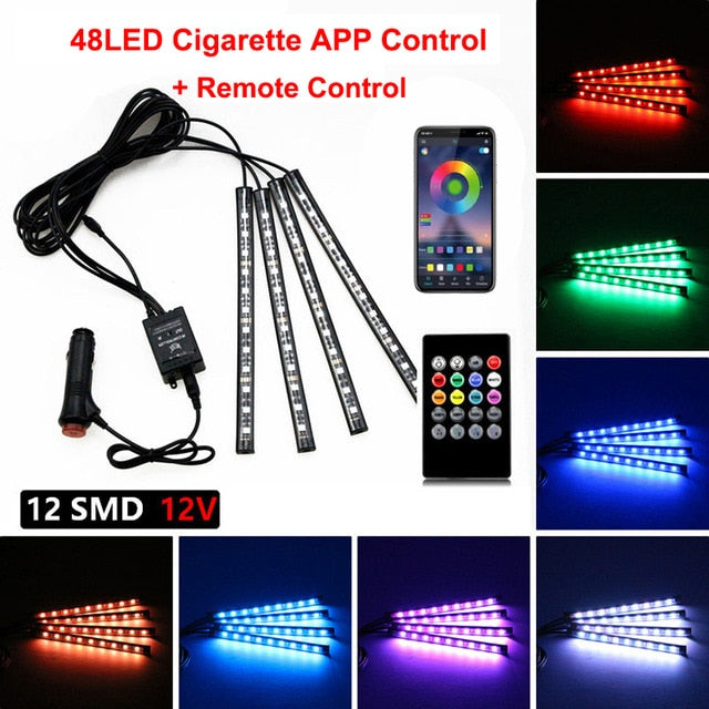 Bright Car Interior LED Lighting Strip Kit