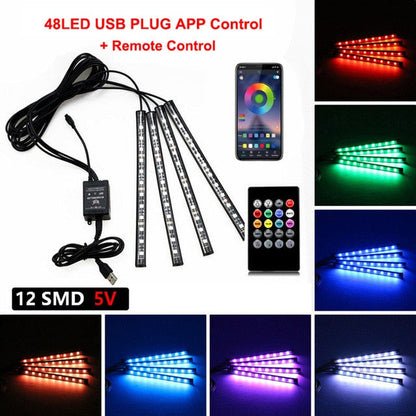 Bright Car Interior LED Lighting Strip Kit