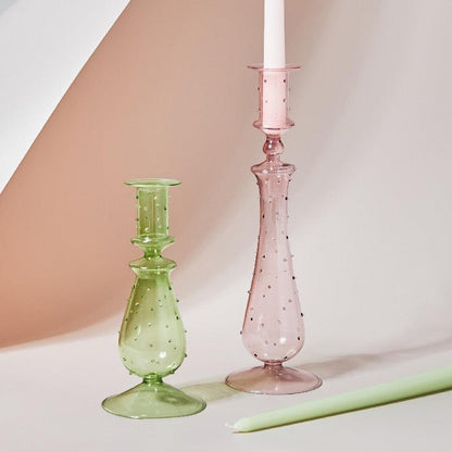 Colorful Glass Candle Stand | Decorative Home Table Centerpiece