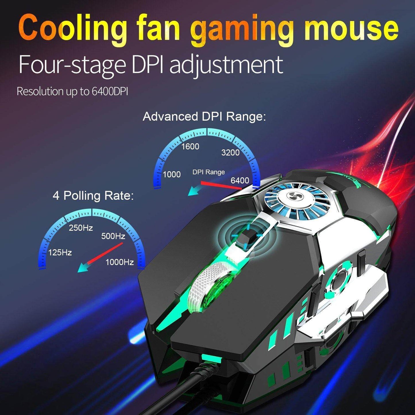 Compact USB Cooling Desk Fan Mouse Pad