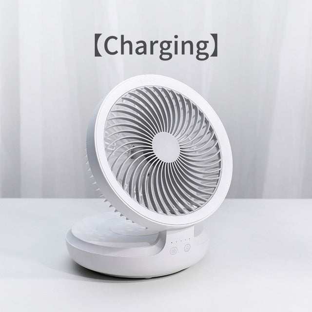 Portable Folding USB Desk Fan Light