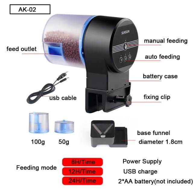 Automatic Fish Feeder Timer Dispenser