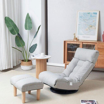 Plush Reclining Armchair with Ottoman