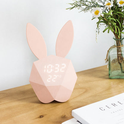 Cute Rabbit Night Light Clock - Luxicro