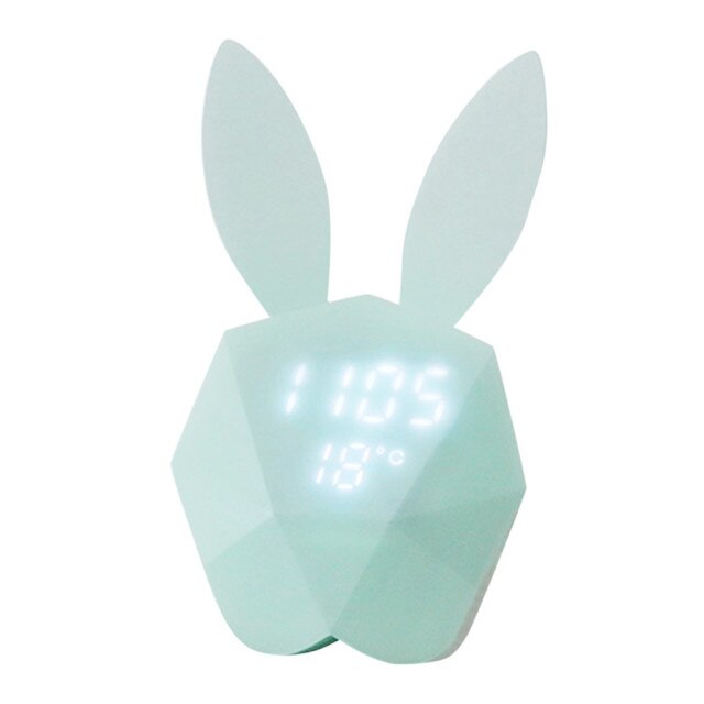 Cute Rabbit Night Light Clock