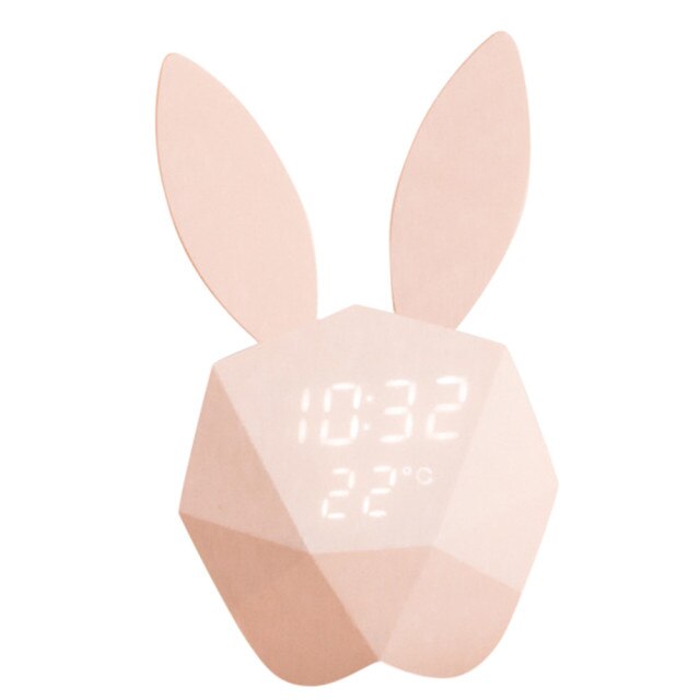 Cute Rabbit Night Light Clock