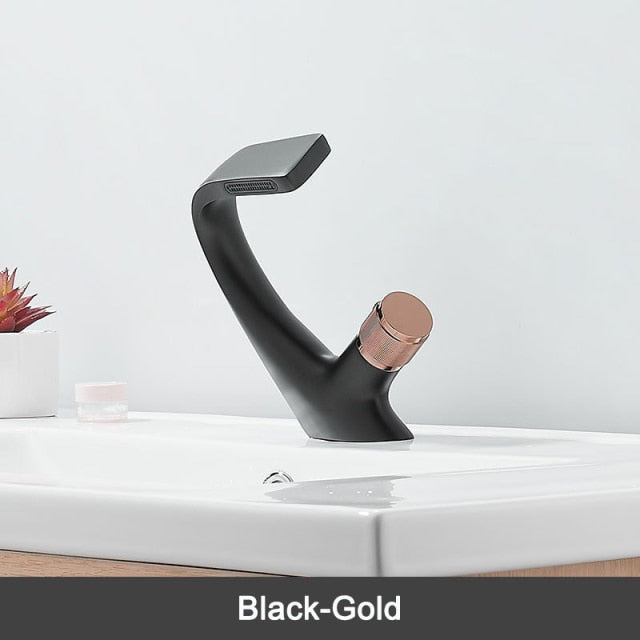 Contemporary Brushed Steel Waterfall Kitchen Faucet