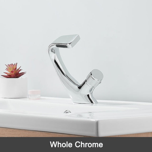 Contemporary Brushed Steel Waterfall Kitchen Faucet