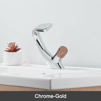 Contemporary Brushed Steel Waterfall Kitchen Faucet