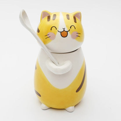 Cute Cat Porcelain Coffee Cup Set