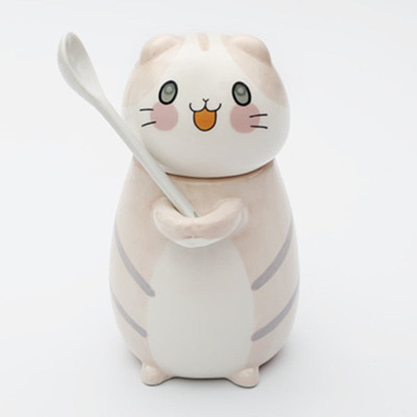 Cute Cat Porcelain Coffee Cup Set