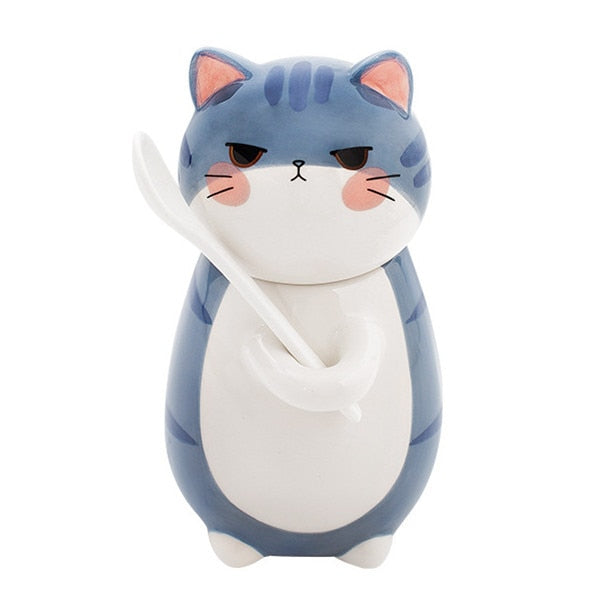 Cute Cat Porcelain Coffee Cup Set