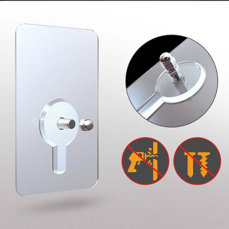 Strong Clear Self Adhesive Wall Hooks 10 Pack