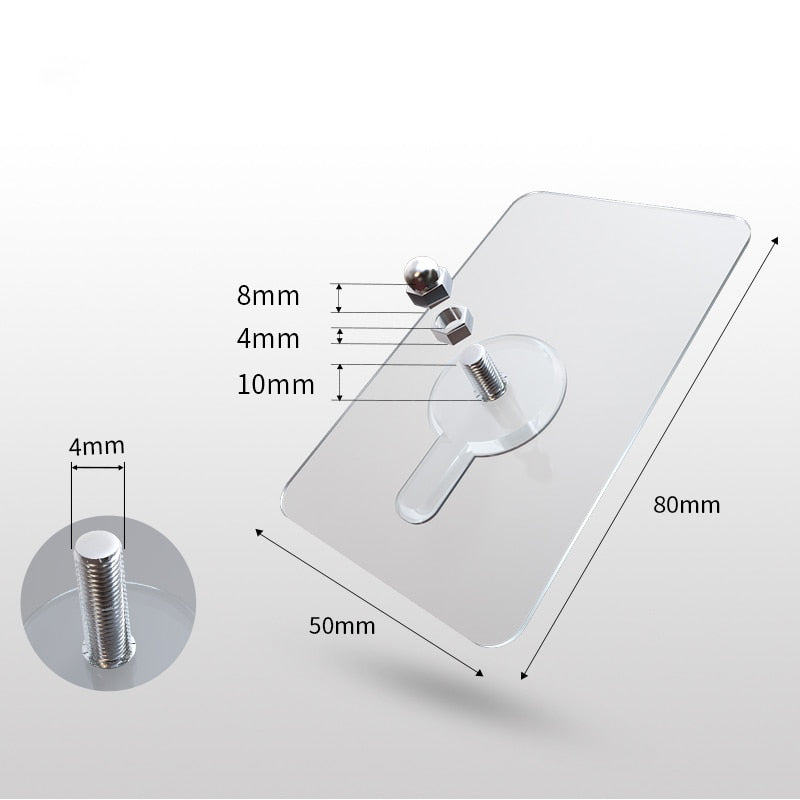 Strong Clear Self Adhesive Wall Hooks 10 Pack