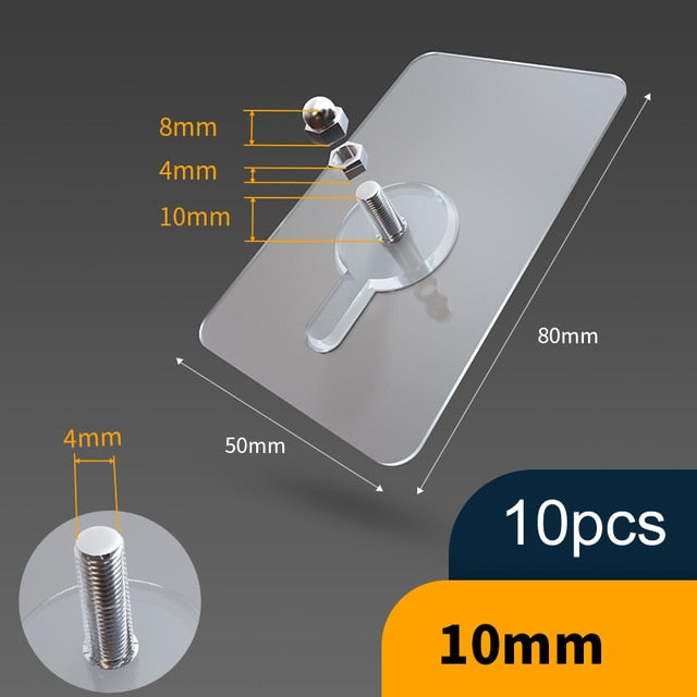 Heavy Duty Sticky Wall Hooks 10 Pack