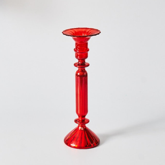 Beautiful Red Glass Candle Holder & Decorative Vase
