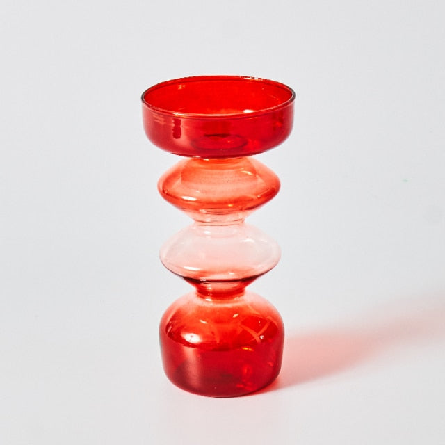 Beautiful Red Glass Candle Holder & Decorative Vase