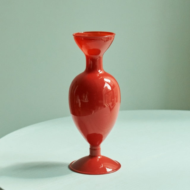Beautiful Red Glass Candle Holder & Decorative Vase