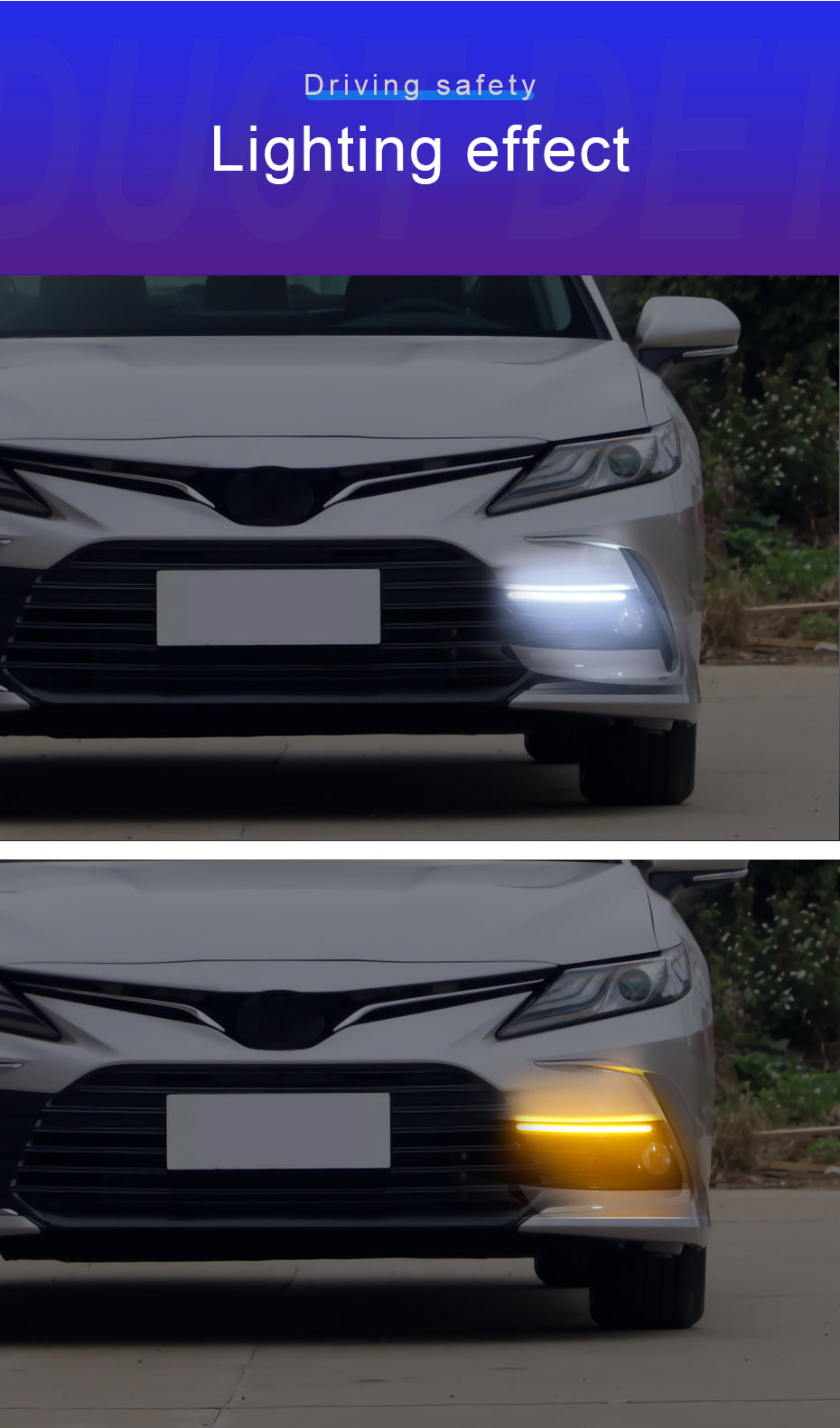 Bright 2PCS Car LED Turn Signal Light Strips Waterproof