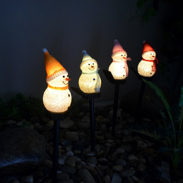 Outdoor Solar Snowman Garden Decoration Light