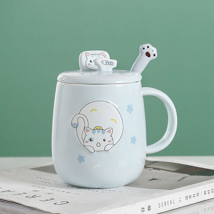 Colorful Kitty Pattern Coffee Cup Set